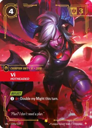 Vi - Hotheaded (Alternate Art) (030a/219) [Unleashed] Foil - Deck Out Gaming