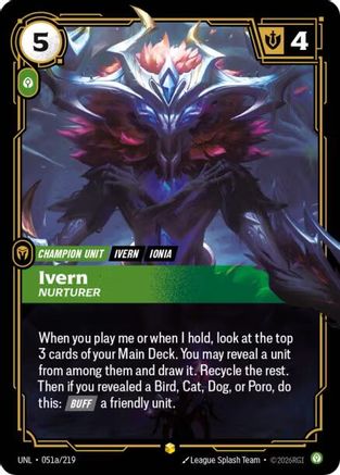 Ivern - Nurturer (Alternate Art) (051a/219) [Unleashed] Foil - Deck Out Gaming