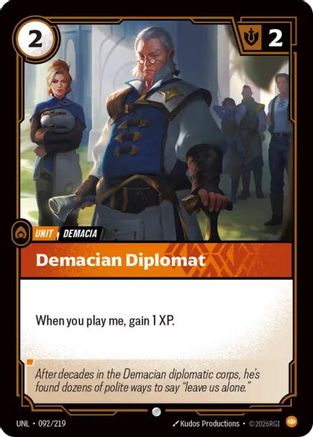 Demacian Diplomat (092/219) [Unleashed] Foil - Deck Out Gaming
