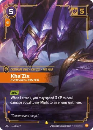 Kha'Zix - Evolving Hunter (Alternate Art) (119a/219) [Unleashed] Foil - Deck Out Gaming