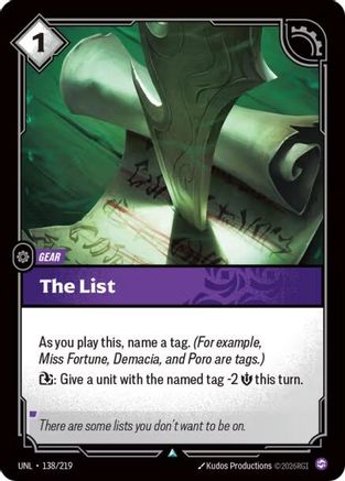 The List (138/219) [Unleashed] Foil - Deck Out Gaming
