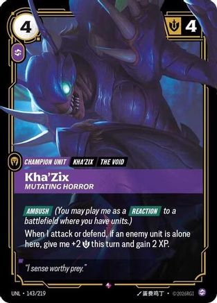 Kha'Zix - Mutating Horror (143/219) [Unleashed] Foil - Deck Out Gaming