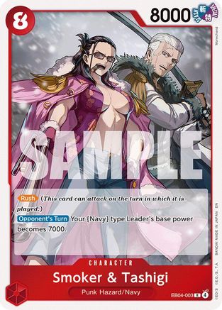 Smoker & Tashigi (EB04-003) [Adventure on Kami's Island] Foil - Deck Out Gaming