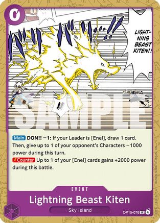 Lightning Beast Kiten (OP15-076) [Adventure on Kami's Island]
