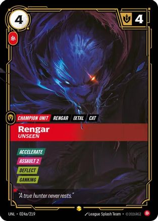 Rengar - Unseen (Alternate Art) (024a/219) [Unleashed] Foil - Deck Out Gaming