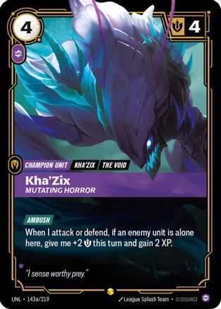 Kha'Zix - Mutating Horror (Alternate Art) (143a/219) [Unleashed] Foil - Deck Out Gaming