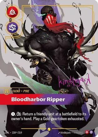 Pyke - Bloodharbor Ripper (Signature) (228*/219) [Unleashed] Foil - Deck Out Gaming