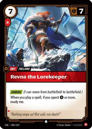 Revna the Lorekeeper (005/219) [Unleashed] - Deck Out Gaming