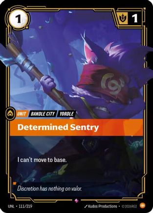 Determined Sentry (111/219) [Unleashed] Foil - Deck Out Gaming