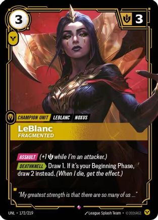LeBlanc - Fragmented (172/219) [Unleashed] Foil - Deck Out Gaming