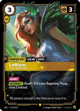 LeBlanc - Fragmented (Alternate Art) (172a/219) [Unleashed] Foil - Deck Out Gaming