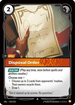 Disposal Order (103/219) [Unleashed] - Deck Out Gaming