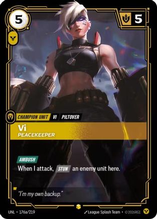 Vi - Peacekeeper (Alternate Art) (176a/219) [Unleashed] Foil - Deck Out Gaming