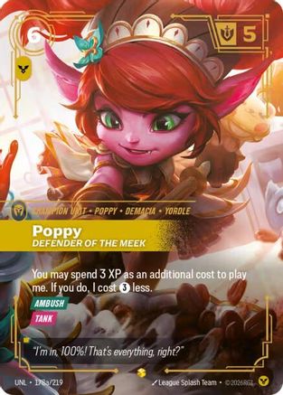 Poppy - Defender of the Meek (Alternate Art) (178a/219) [Unleashed] Foil - Deck Out Gaming