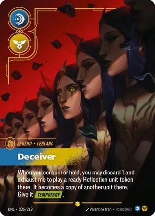 LeBlanc - Deceiver (Overnumbered) (235/219) [Unleashed] Foil - Deck Out Gaming