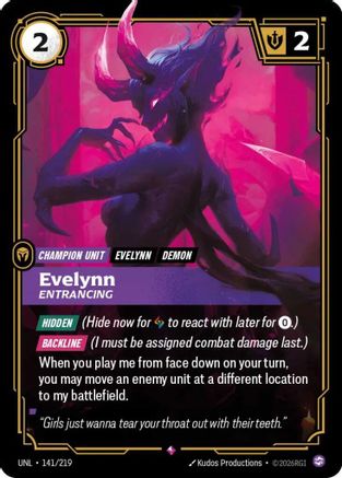 Evelynn - Entrancing (141/219) [Unleashed] Foil - Deck Out Gaming