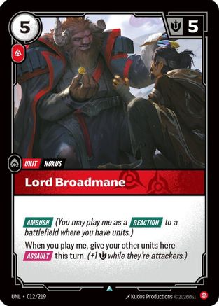 Lord Broadmane (012/219) [Unleashed] - Deck Out Gaming