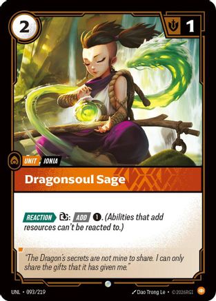 Dragonsoul Sage (093/219) [Unleashed] Foil - Deck Out Gaming