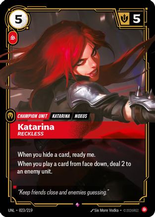 Katarina - Reckless (023/219) [Unleashed] Foil - Deck Out Gaming