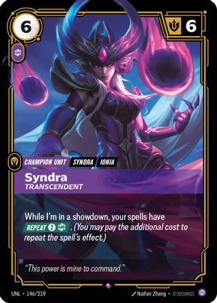 Syndra - Transcendent (146/219) [Unleashed] Foil - Deck Out Gaming