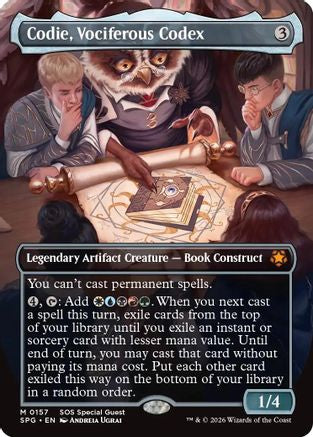 Codie, Vociferous Codex (Borderless) (157) [Special Guests] foil - Deck Out Gaming