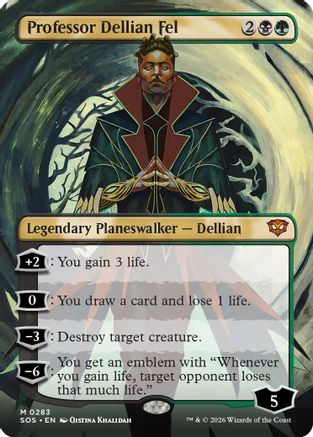 Professor Dellian Fel (Borderless) (283) [Secrets of Strixhaven] foil - Deck Out Gaming