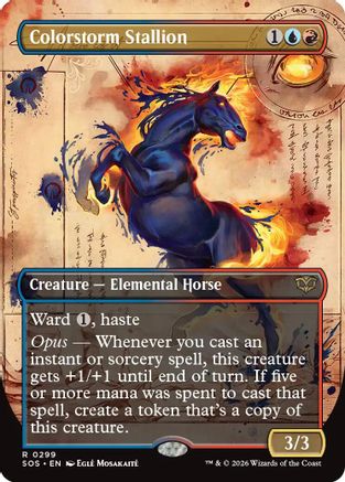 Colorstorm Stallion (Borderless) (299) [Secrets of Strixhaven] foil - Deck Out Gaming