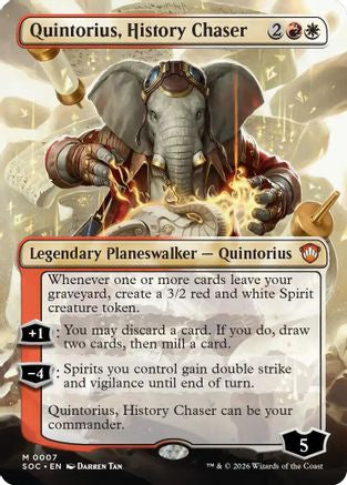 Quintorius, History Chaser (Borderless) (7) [Commander: Secrets of Strixhaven] - Deck Out Gaming