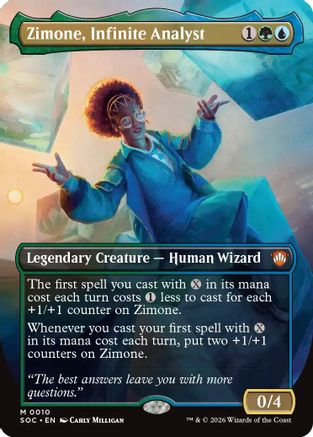 Zimone, Infinite Analyst (Borderless) (10) [Commander: Secrets of Strixhaven] foil - Deck Out Gaming