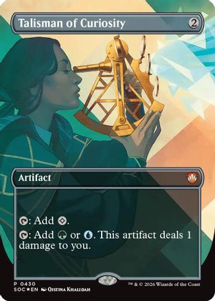 Talisman of Curiosity (Borderless) (430) [Commander: Secrets of Strixhaven] foil - Deck Out Gaming
