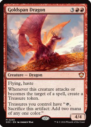 Goldspan Dragon (245) [Commander: Secrets of Strixhaven] - Deck Out Gaming