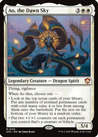 Ao, the Dawn Sky (135) [Commander: Secrets of Strixhaven] - Deck Out Gaming