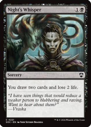 Night's Whisper (221) [Commander: Secrets of Strixhaven] - Deck Out Gaming