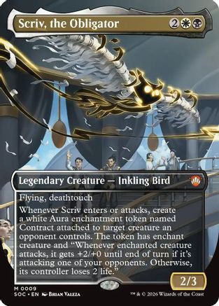 Scriv, the Obligator (Borderless) (9) [Commander: Secrets of Strixhaven] - Deck Out Gaming