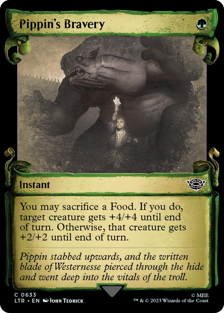 Pippin's Bravery (Showcase Scrolls) (633) [The Lord of the Rings: Tales of Middle-earth] foil - Deck Out Gaming