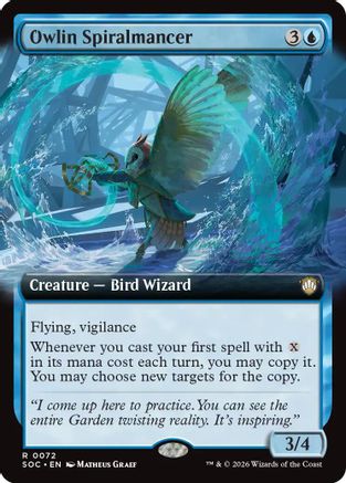 Owlin Spiralmancer (Extended Art) (72) [Commander: Secrets of Strixhaven] - Deck Out Gaming