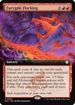 Furygale Flocking (Extended Art) (80) [Commander: Secrets of Strixhaven] - Deck Out Gaming