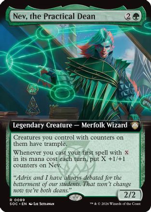 Nev, the Practical Dean (Extended Art) (89) [Commander: Secrets of Strixhaven] - Deck Out Gaming