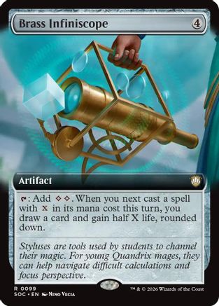 Brass Infiniscope (Extended Art) (99) [Commander: Secrets of Strixhaven] - Deck Out Gaming