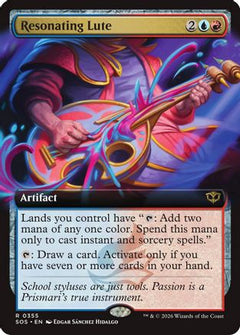 Resonating Lute (Extended Art) (355) [Secrets of Strixhaven] foil - Deck Out Gaming