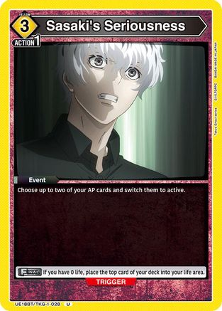 Sasaki's Seriousness (UE18BT/TKG-1-028) [UE18BT: Tokyo Ghoul] - Deck Out Gaming