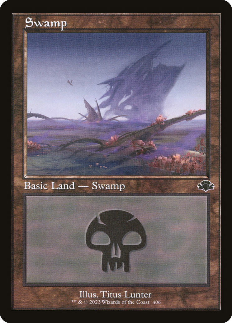 Swamp (406) (Retro Frame) (406) [Dominaria Remastered] - Deck Out Gaming
