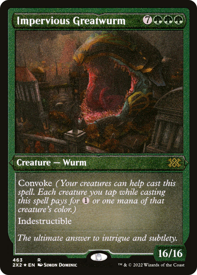 Impervious Greatwurm (Foil Etched) (463) [Double Masters 2022] foil - Deck Out Gaming