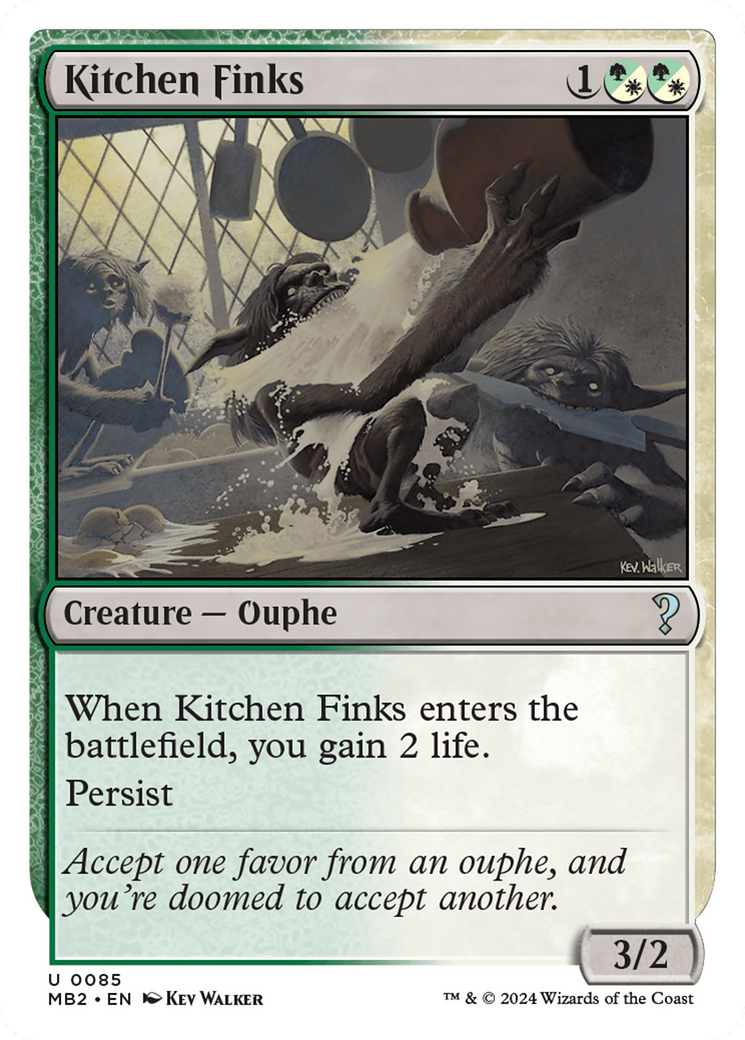 Kitchen Finks (White Border) (85) [Mystery Booster 2] - Deck Out Gaming