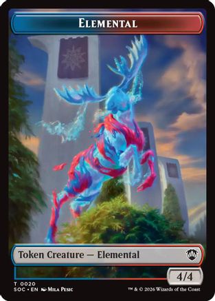 Elemental (0020) // Treasure Double-Sided Token (20) [Commander: Secrets of Strixhaven] - Deck Out Gaming