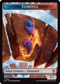 Elemental (0021) // Phyrexian Myr Double-Sided Token (21) [Commander: Secrets of Strixhaven] - Deck Out Gaming