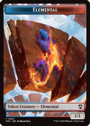 Elemental (0021) // Phyrexian Myr Double-Sided Token (21) [Commander: Secrets of Strixhaven] - Deck Out Gaming