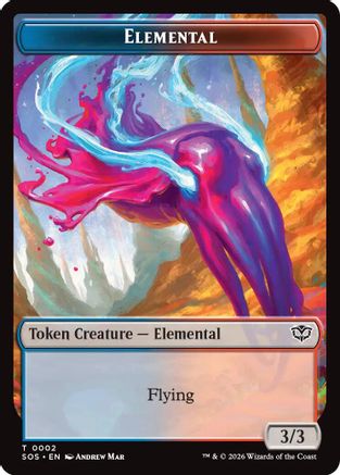 Elemental (0002) // Treasure Double-Sided Token (2) [Secrets of Strixhaven] - Deck Out Gaming