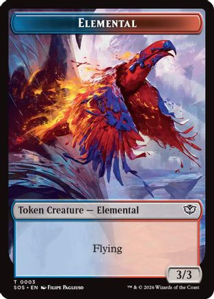 Elemental (0003) // Treasure Double-Sided Token (3) [Secrets of Strixhaven] - Deck Out Gaming