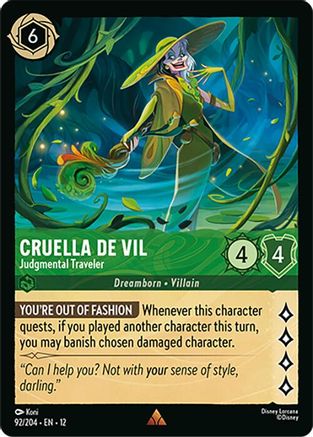 Cruella De Vil - Judgmental Traveler (92/204) [Wilds Unknown] - Deck Out Gaming